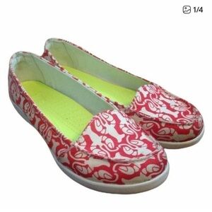 Crocs Melbourne Stylish Red Lobster Patterned Women's Loafers Size 8 SB-